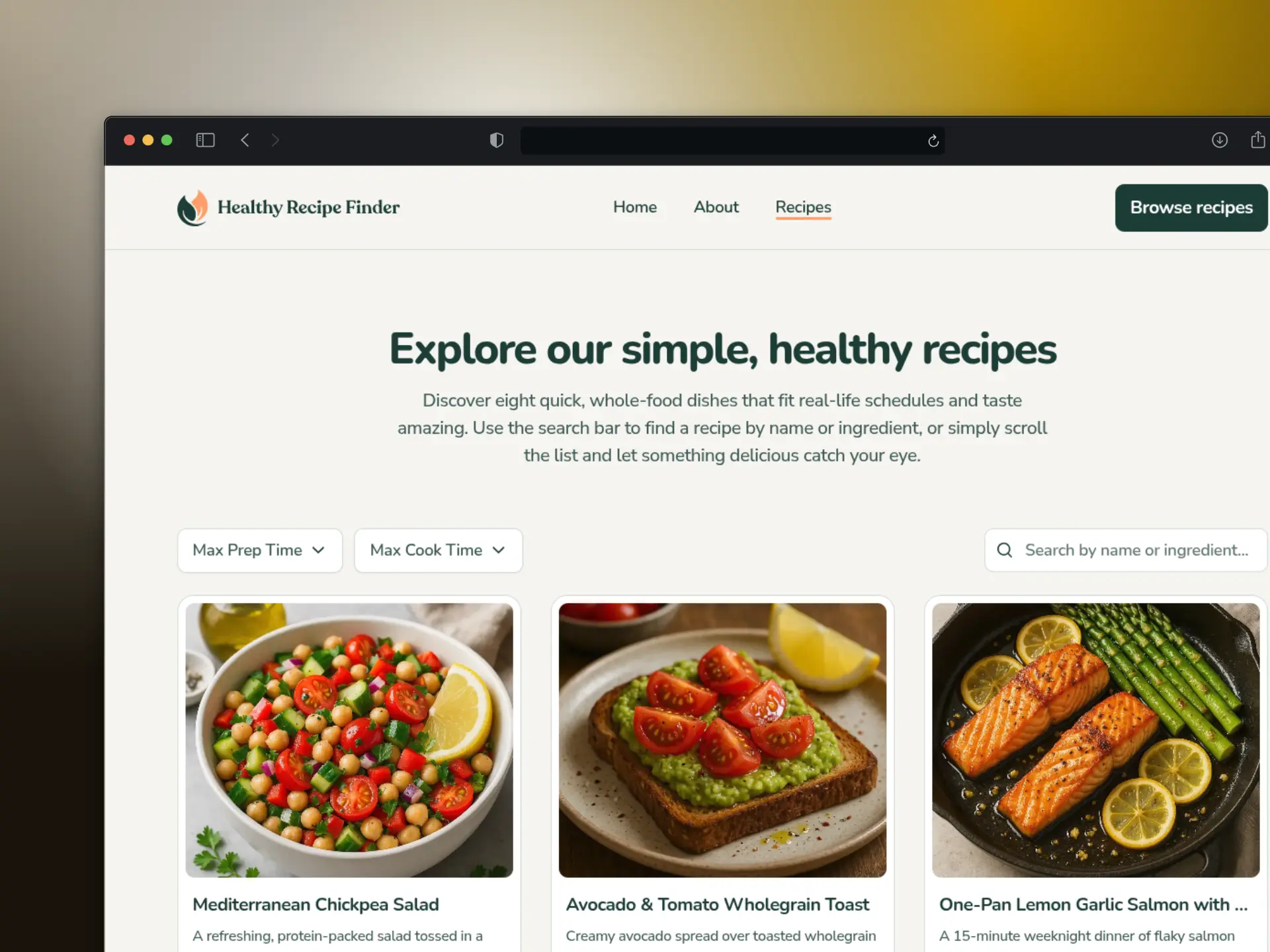 Healthy Recipe Website
